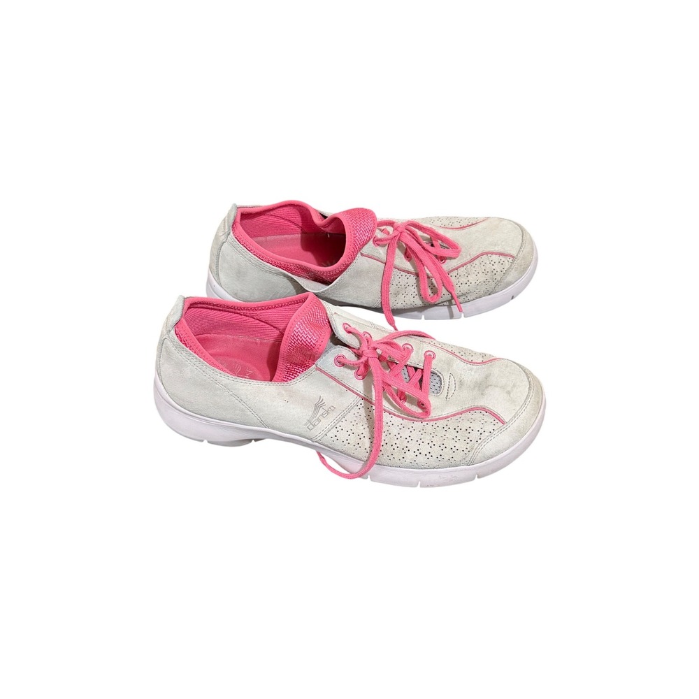 Dansko Elise Womens 42 Gray Pink Leather Slip Resistant Walking‎ Sneakers - Picture 2 of 6